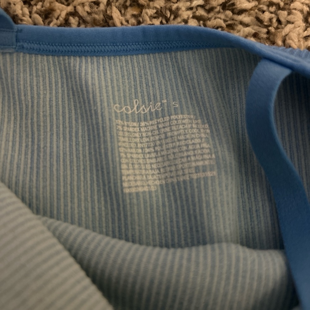 Colsie Sky Blue Ribbed Tank - Picture 3 of 3